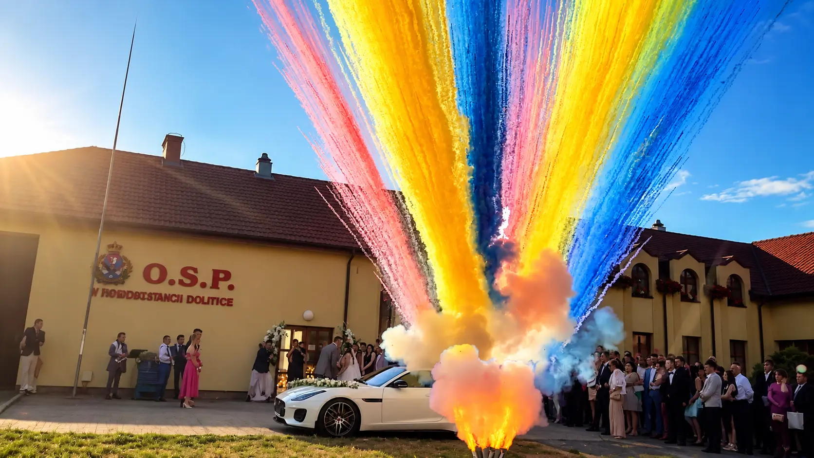 Kolorowe wystrzały dymne